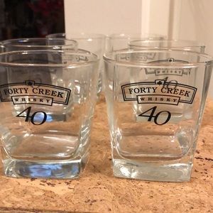 Forty Creek Whisky glasses low ball set of 6 Canadian